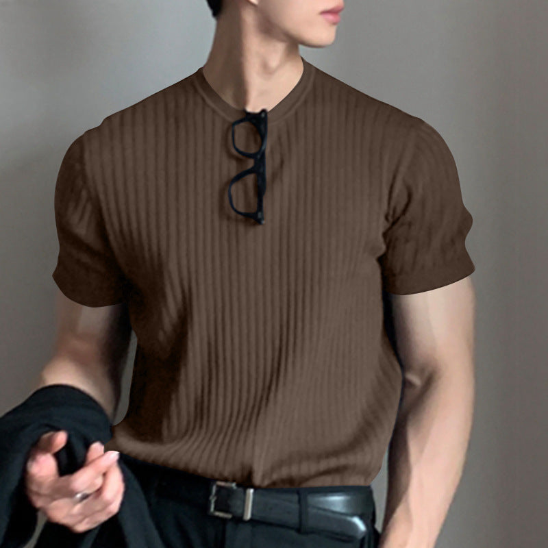 Unisex nan geripptes weit geschnittenes T-Shirt aus Baumwollmix Drune