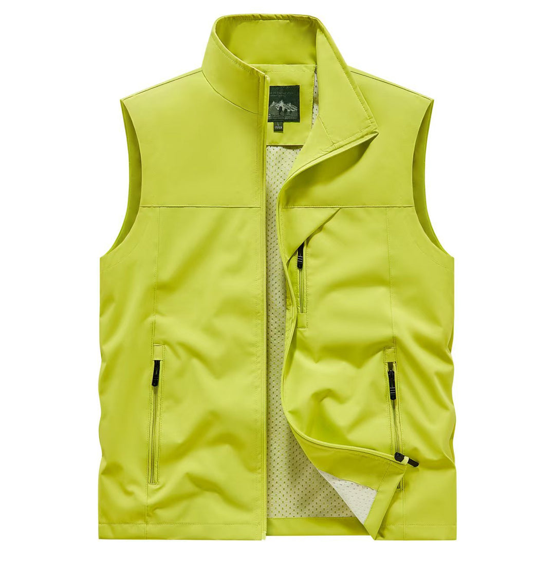 Herren Atmungsaktive Softshell-Outdoorweste mit Mesh‑Innenfutter und Reißverschlusstaschen Drune