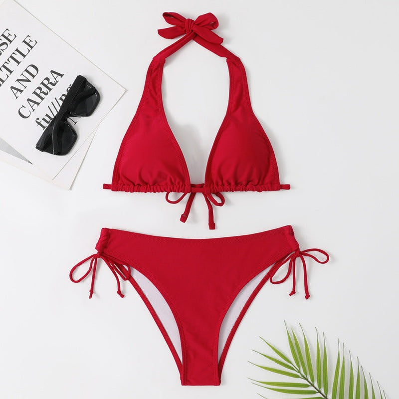 Damen Triangel-Bikini mit verstellbarem Halterdesign und seitlichem Bindeband Drune