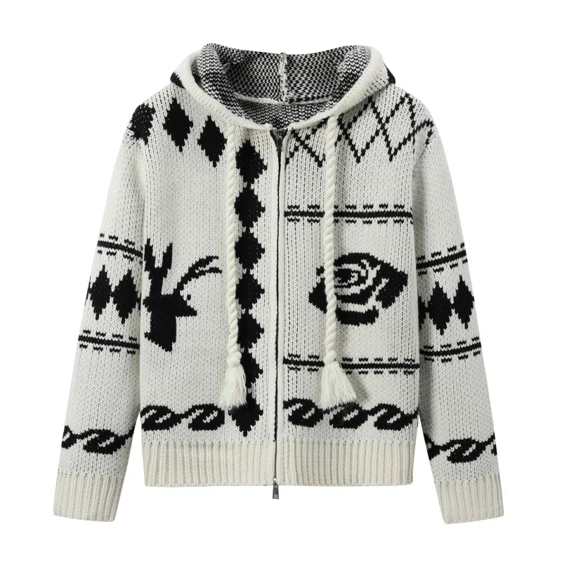 Gestrickte Strickjacke im Lazy-Stil Drune