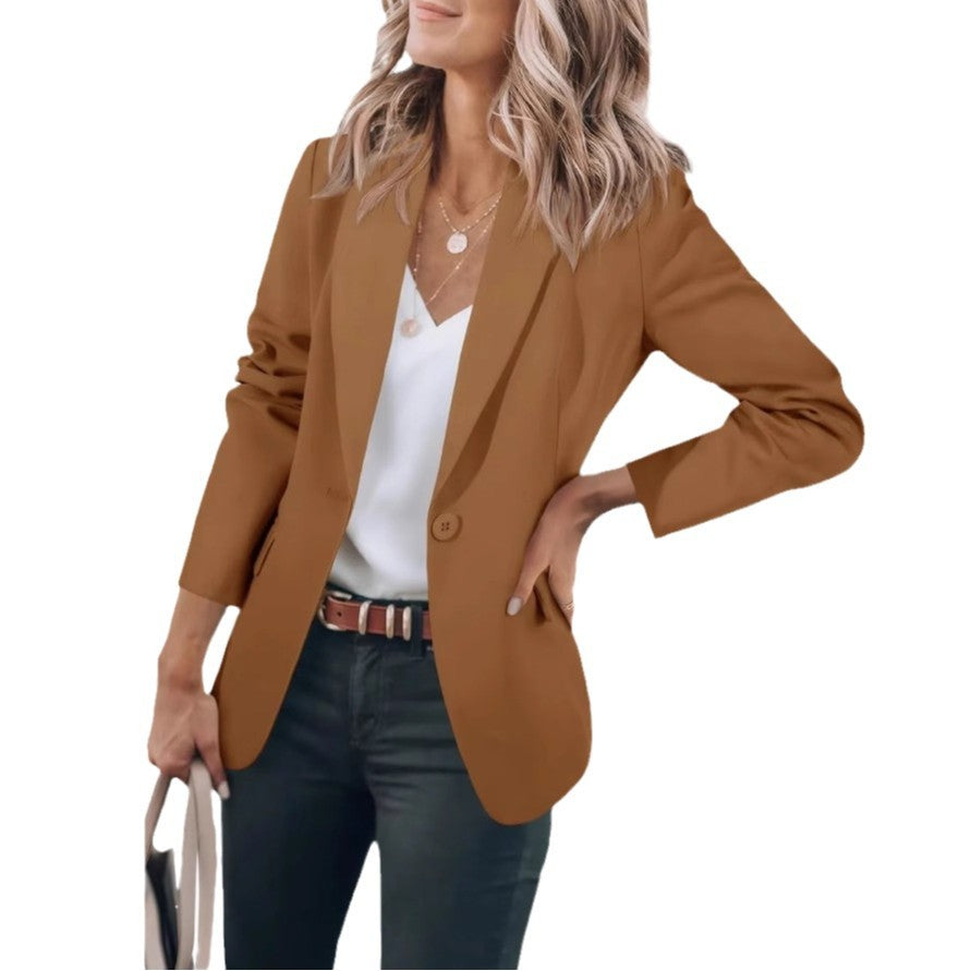 Damen lässiger Blazer mit elegantem Schnitt und praktischen Taschen Drune