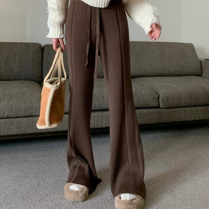 Damen Plisseehose mit hoher Taille und regulierbarem Bund Drune