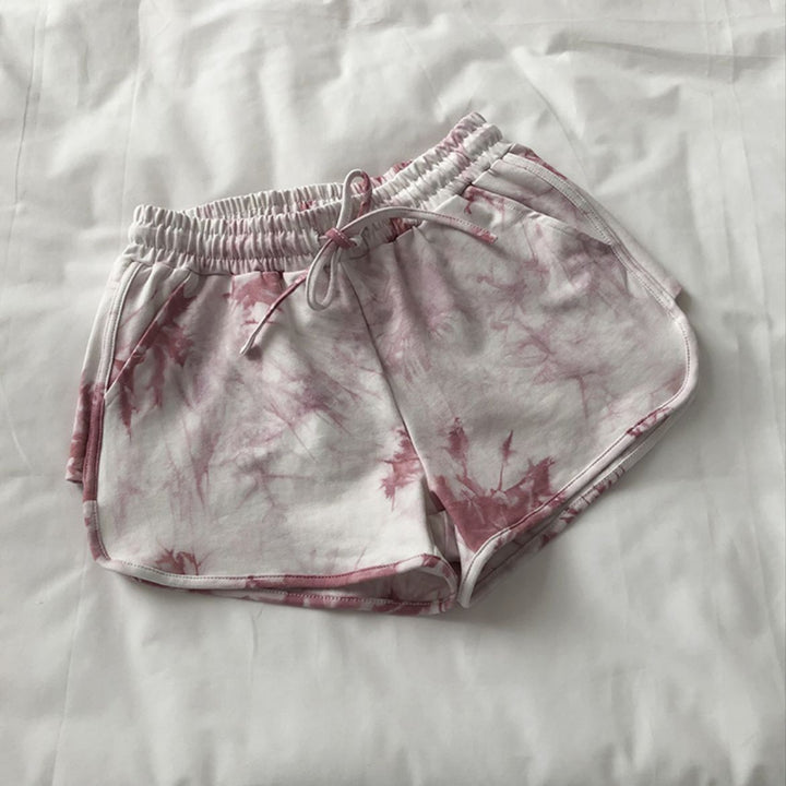 Damen lässige Sweatshorts mit trendigem Batikdesign und praktischen Seitentaschen