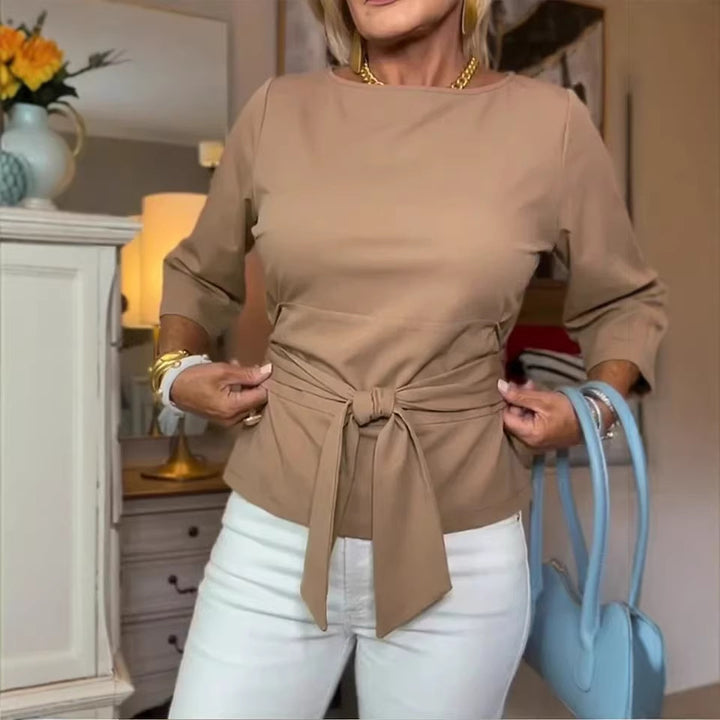 Damen Elegante Bluse mit Schleifen-Detail Drune