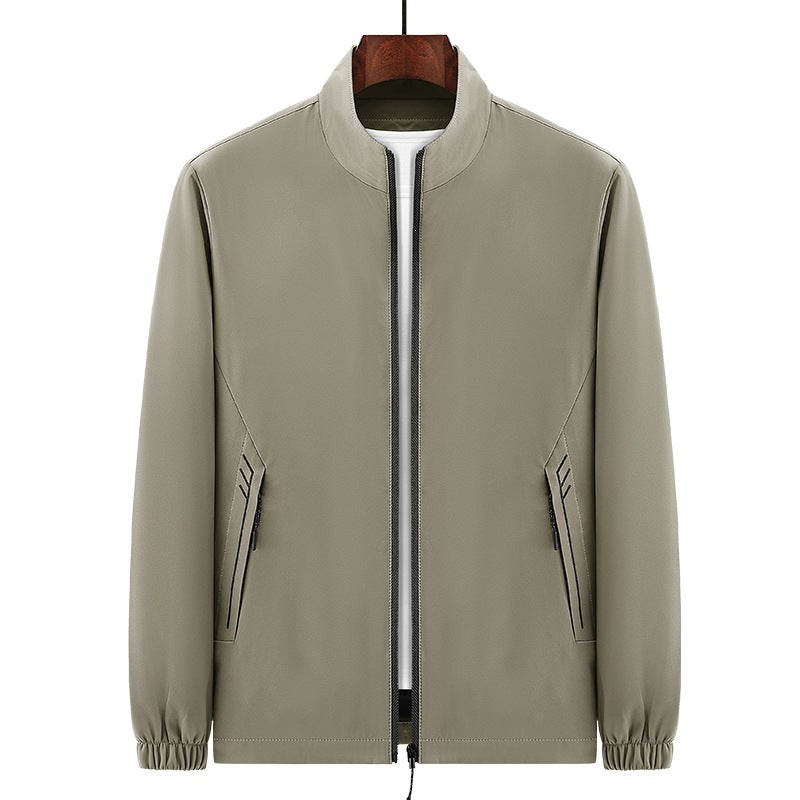 Herren Urbaner Micro‑Ripstop‑Übergangsblouson mit Stehkragen, verdecktem Reißverschluss & elastischen Manschetten Drune