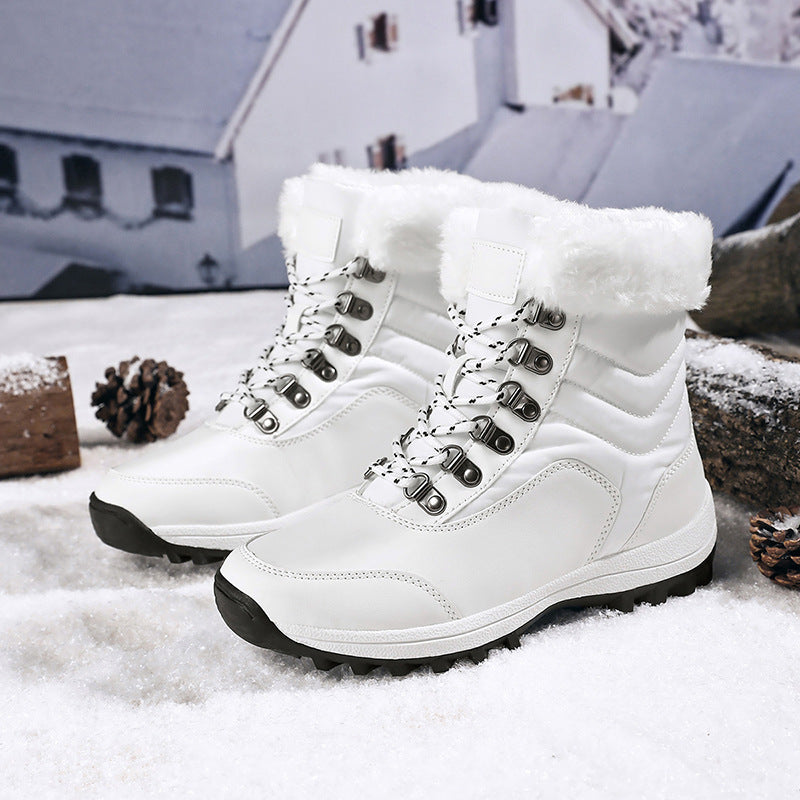 Damen Gefütterte Winterstiefelette für Schnee mit Kunstfellkragen, wasserabweisender PU‑Schutzschicht und griffiger Multiterrain‑Profilsohle Drune