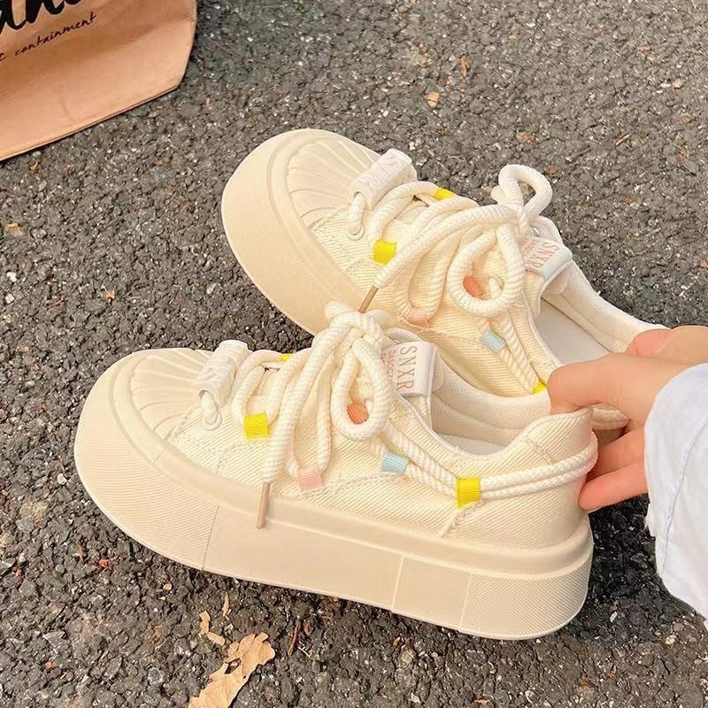 Damen Sportliche Freizeit-Sneaker mit elastischen Schnürsenkeln und atmungsaktivem Obermaterial Drune