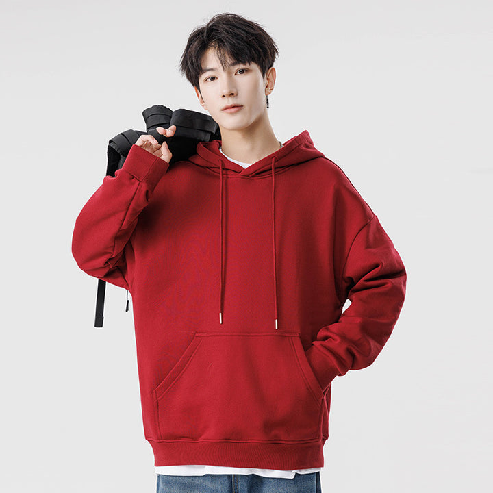 Unisex Oversize-Kapuzenpullover mit Kängurutasche und Drop-Shoulder Drune