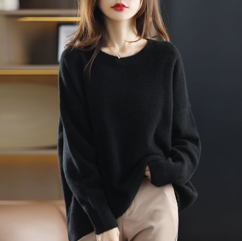 Damen gemütlicher Kaschmirpullover mit modernem Schnitt Drune