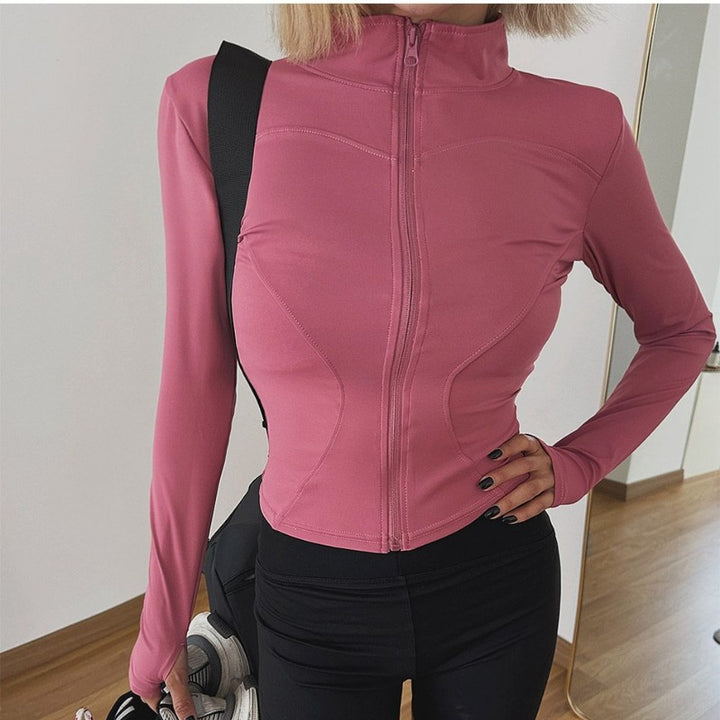 Damen sportliche Jacke mit durchgehendem Reißverschluss Drune