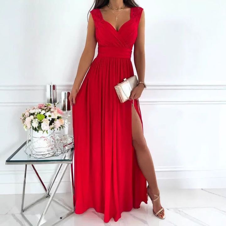 Damen Elegantes Hochsplit-Maxi-Kleid Drune 1751429438