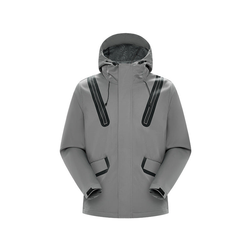 Herren Technische Softshell-Parka mit Kapuze, getapten Nähten und gummierten Einsätzen Drune