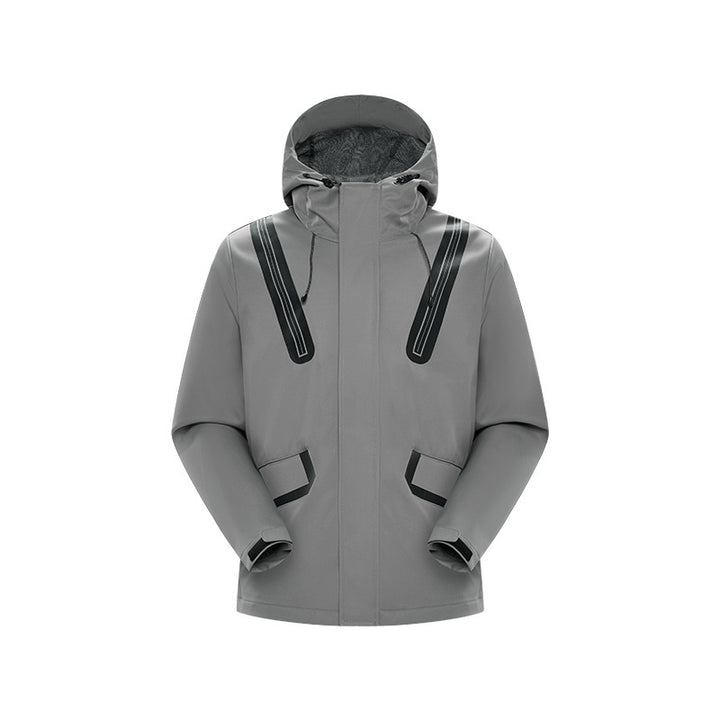 Herren Technische Softshell-Parka mit Kapuze, getapten Nähten und gummierten Einsätzen Drune