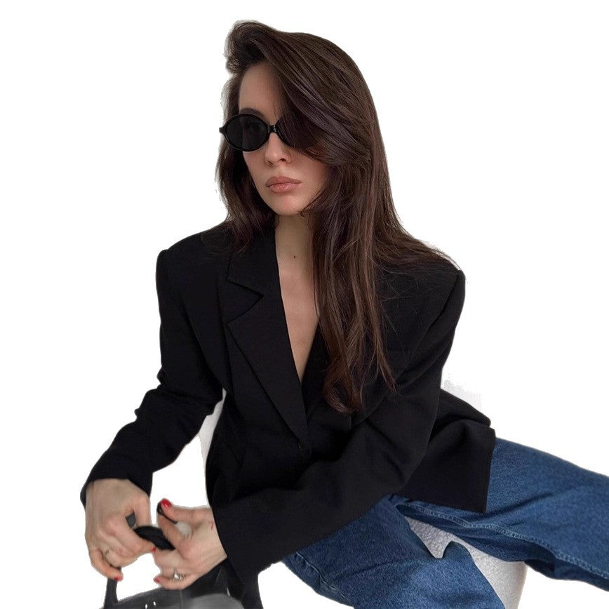 Damen Blazer mit betontem Schnitt und Taschen Drune