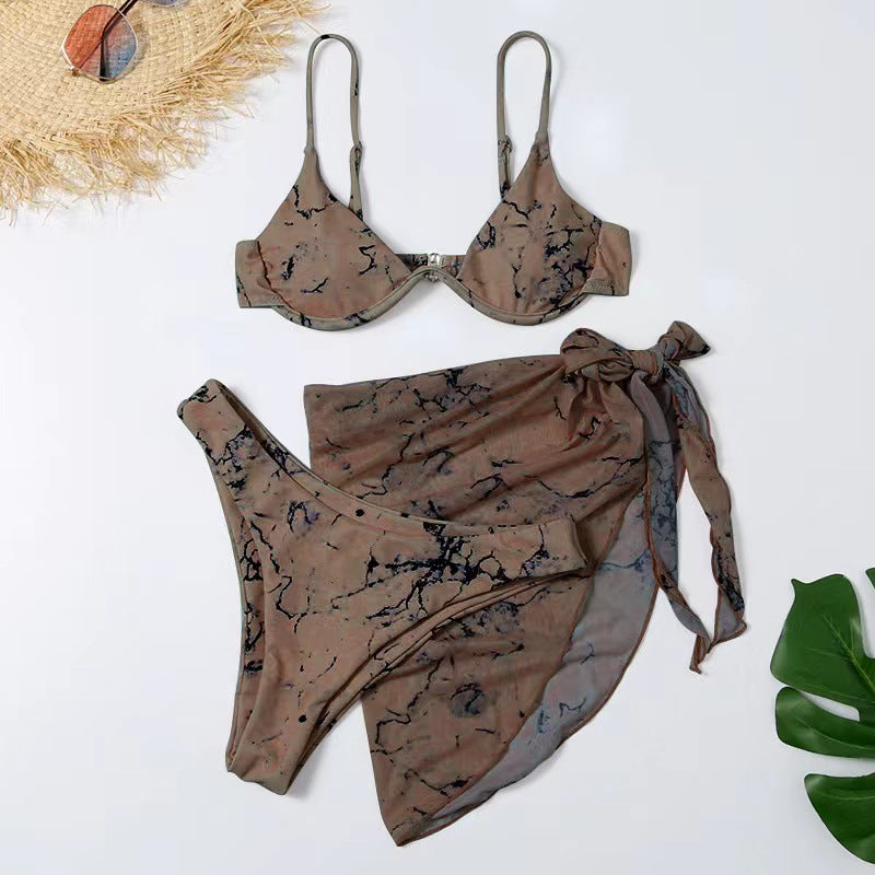 Damen Triangel-Bikini-Set mit verspieltem Wickelrock Drune
