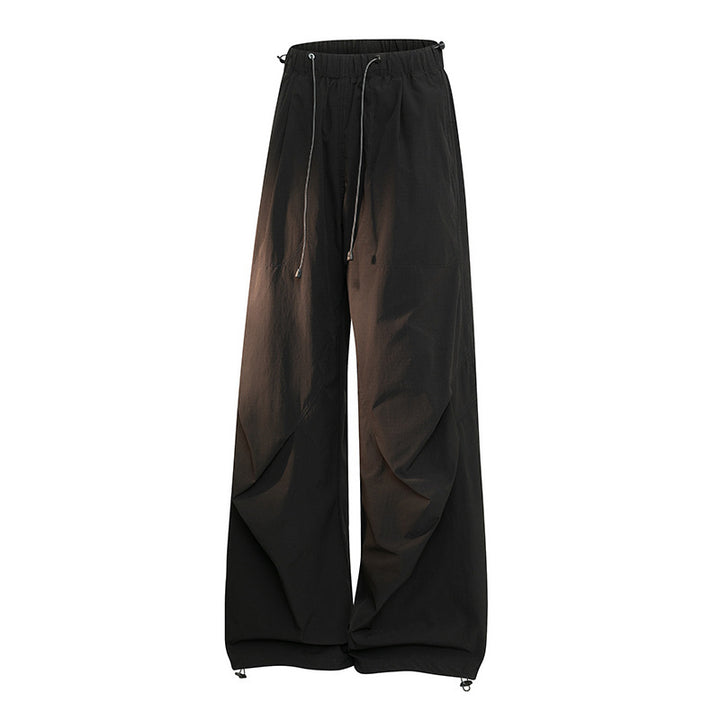 Damen Weite Palazzo-Hose mit Tunnelzugbund, drapierten Falten & verstellbarem Saum Drune