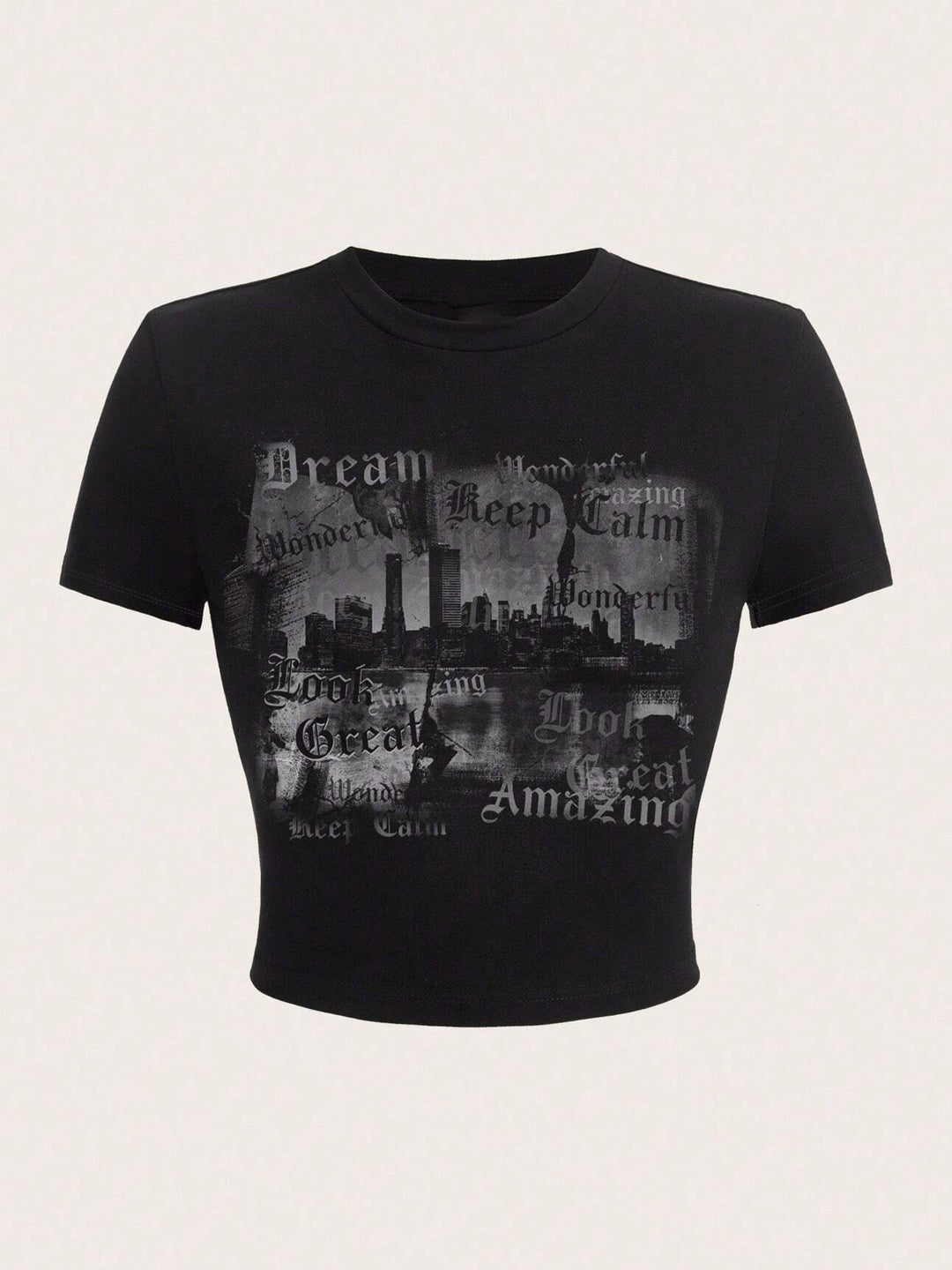 Damen Kurzarm T-Shirt mit auffälligem Motorrad-Design Drune