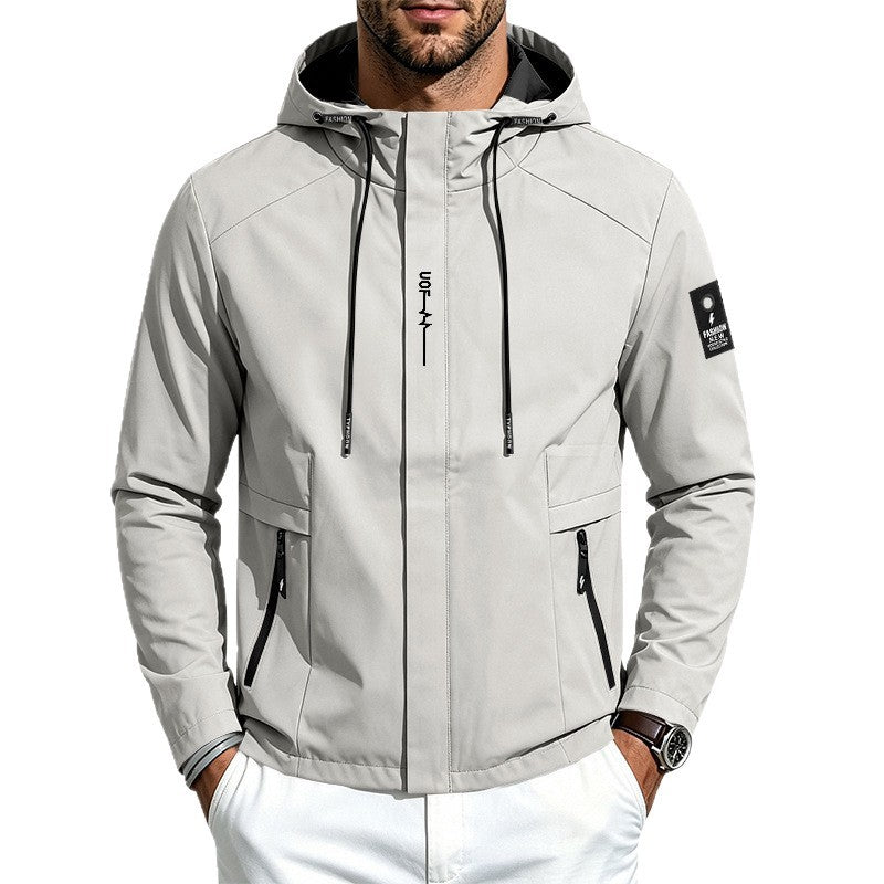 Herren Wasserabweisende Softshell-Kapuzenjacke mit Reißverschlusstaschen Drune