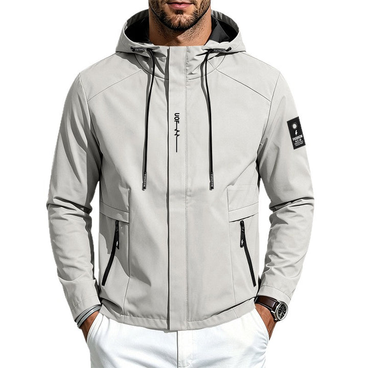 Herren Wasserabweisende Softshell-Kapuzenjacke mit Reißverschlusstaschen Drune