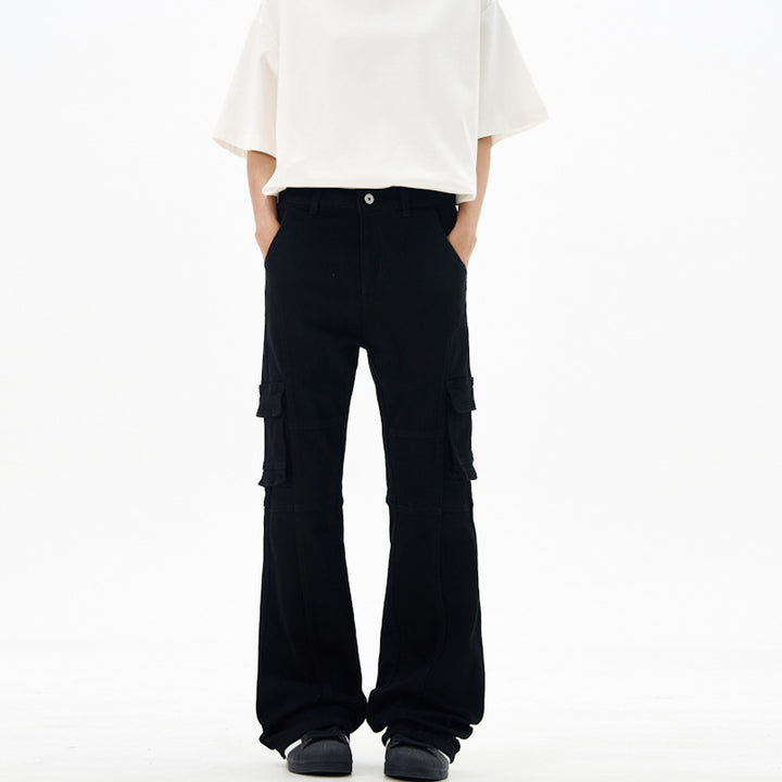 Damen Cargohose im Flared-Cut mit Utility-Taschen und verlängertem Saum Drune