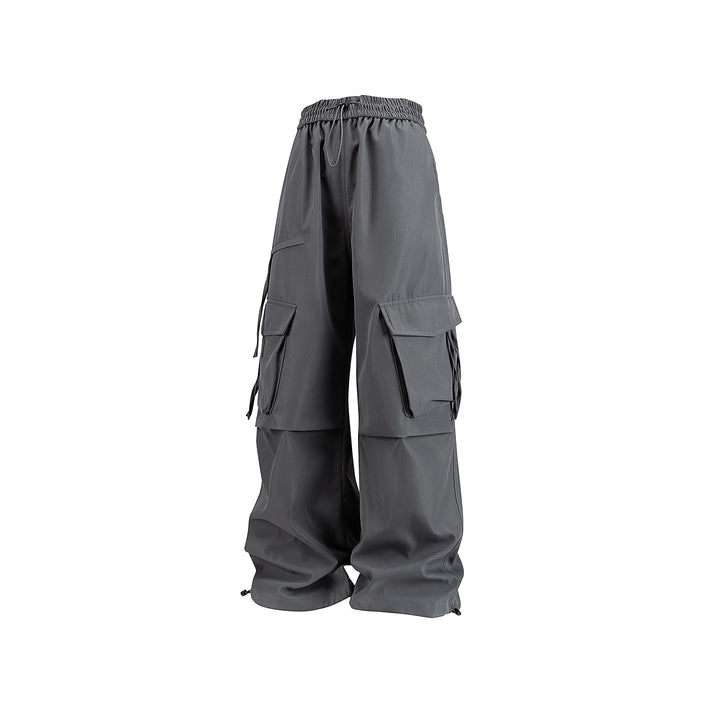 Damen Weite Cargo‑Hose im Baggy‑Cut mit elastischem Tunnelzugbund, Klapp‑Utility‑Taschen und verstellbarem Beinabschluss Drune