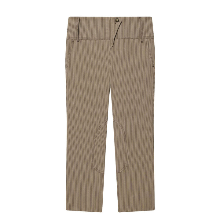Damen Gerade geschnittene Bundhose mit hohem Bund und Kniepatches Drune