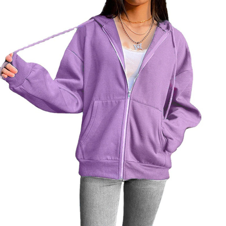 Damen lässiger Kapuzenpullover mit Reißverschluss Drune
