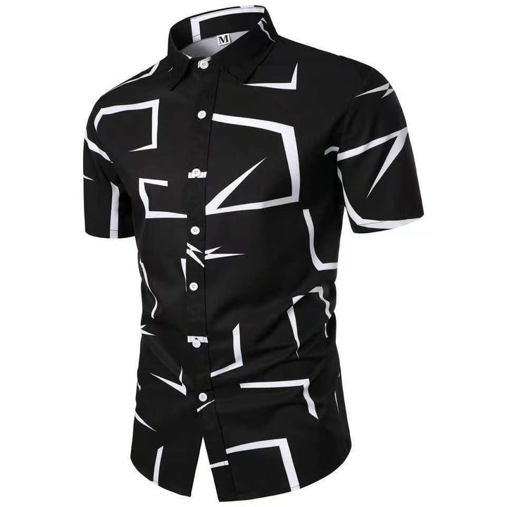 Herren Kurzarmhemd mit modernem grafischen Design Drune