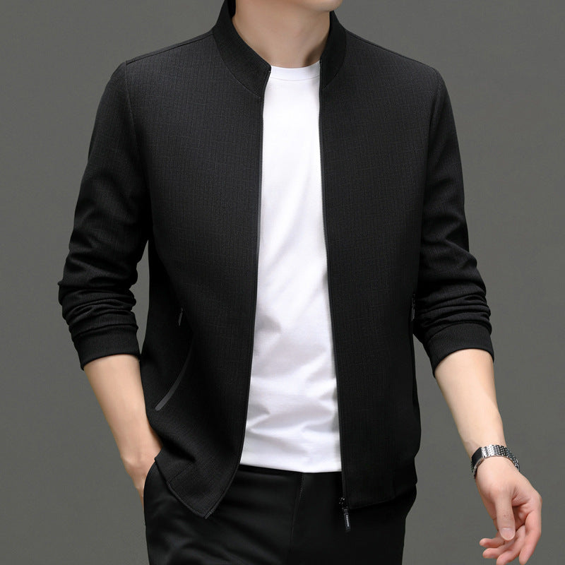 Herren elegante Freizeitjacke mit modernem Stehkragen Drune