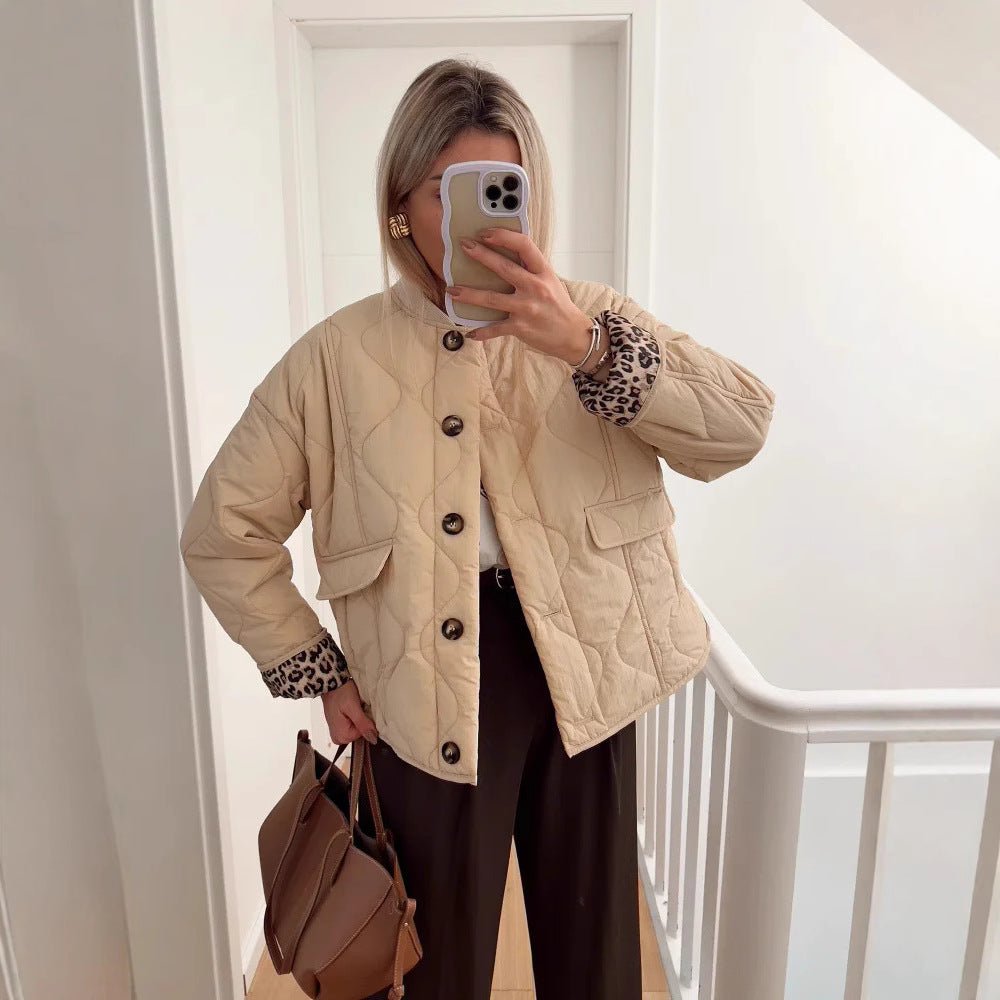 Damen gesteppte Übergangsjacke mit eleganten Taschen Drune