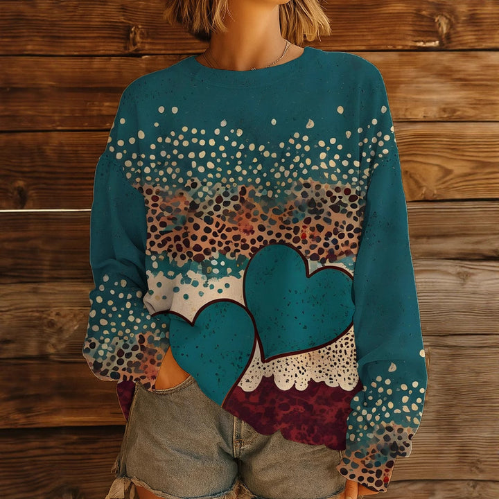 Damen GDrunelümter Oversize-Sweatshirt-Pullover mit Rundhals und Ballonärmeln Drune