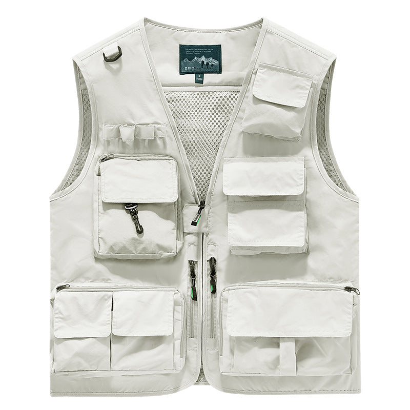 Herren Multifunktionale Outdoor-Utility‑Weste mit Mesh‑Innenfutter und zahlreichen Taschen Drune