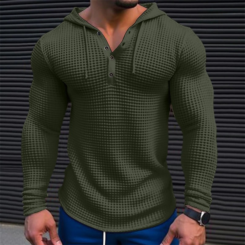 Herren Hoodie mit strukturiertem Design und Kragen Drune