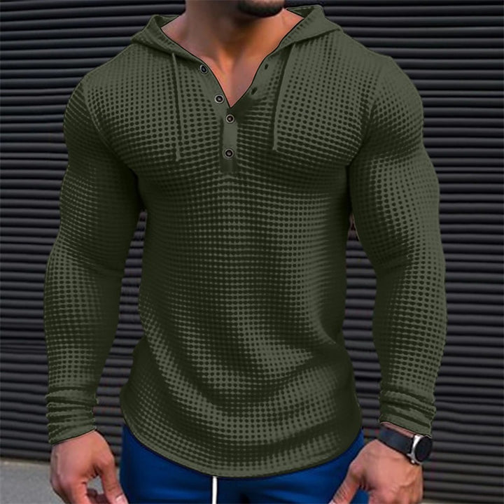 Herren Hoodie mit strukturiertem Design und Kragen Drune