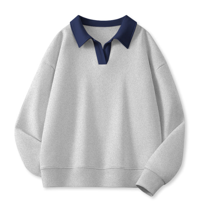 Damen Stilvolles V-Ausschnitt Fleece Pullover Sweatshirt Drune