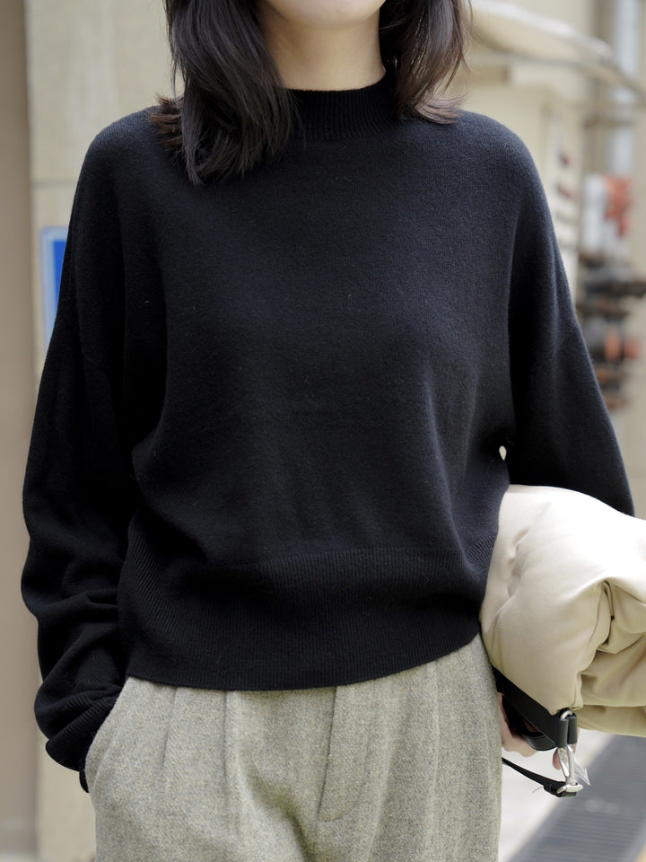 Damen Relaxter Feinstrick-Pullover mit überschnittener Schulter und Rundhalsausschnitt Drune