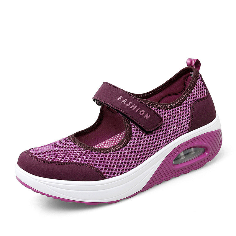 Damen Sportliche Mary-Jane Wedgesneaker mit Luftpolster und atmungsaktivem Mesh Drune
