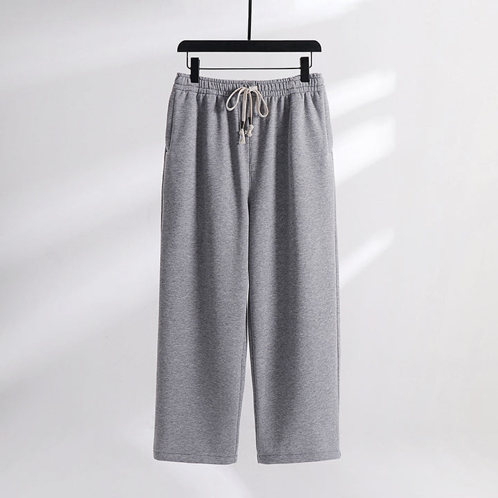 Unisex Gefütterte Fleece-Jogginghose mit elastischem Bund Kordelzug und schmalem Knöchelbündchen Drune
