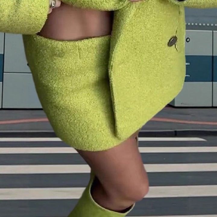 Damen Trendiger Überwurf-Blazer aus Wollmischung mit Herz-Detail Drune