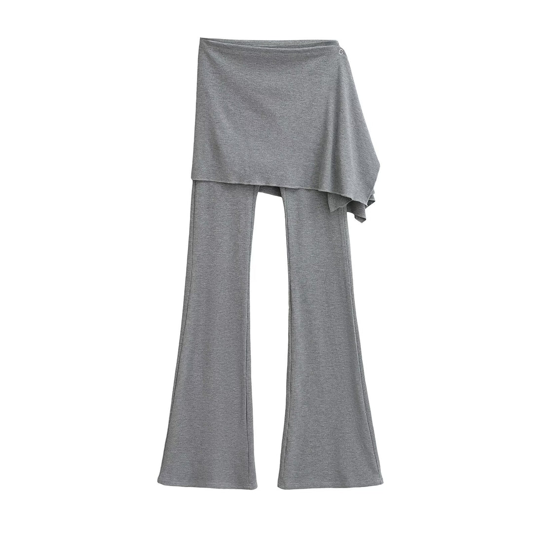 Damen Flared Pants mit asymmetrischem Überwurf Drune