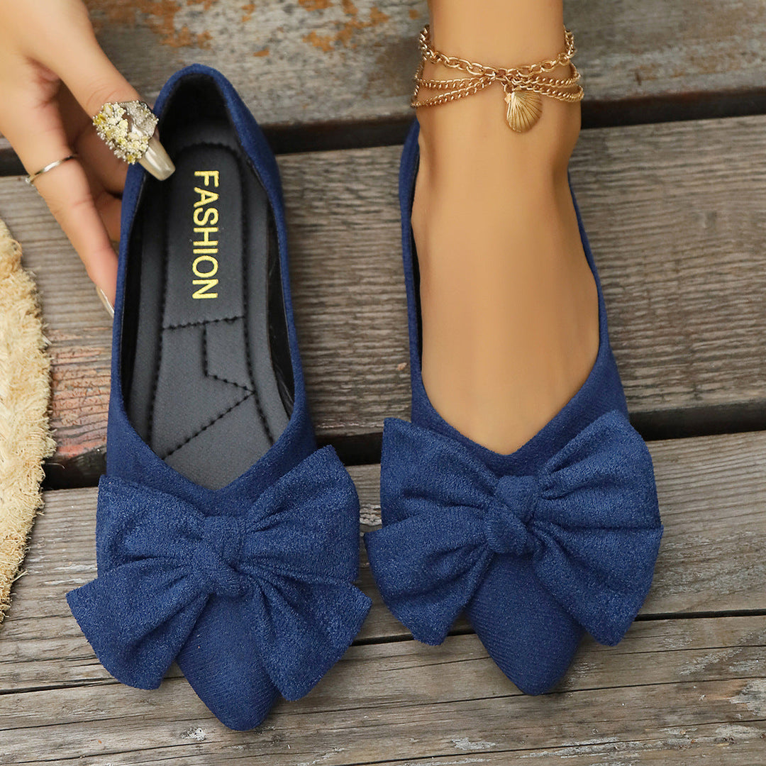 Damen Ballerinas mit eleganter Schleifenapplikation und spitzem Zehenbereich Drune