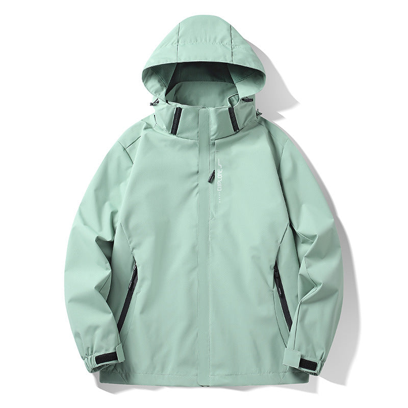 Herren Wasser- und winddichte technische Kapuzen-Outdoorjacke mit verschweißten Nähten und atmungsaktivem Futter Drune