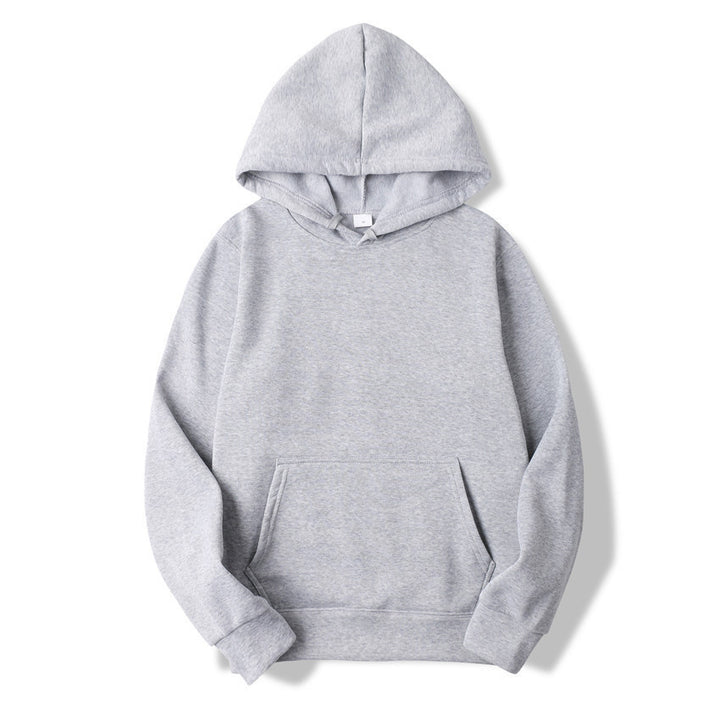 Unisex schlichter Kapuzenpullover mit Kängurutasche, gerippten Bündchen und relaxed Fit Drune