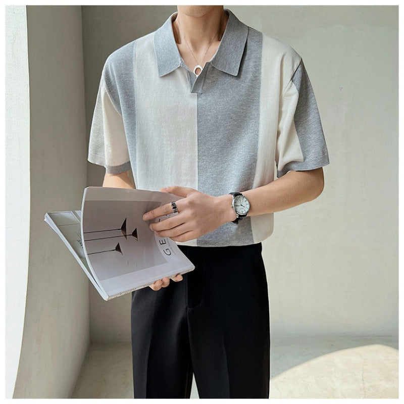 Herren Poloshirt mit modernem Farbblockdesign und lockerer Passform Drune