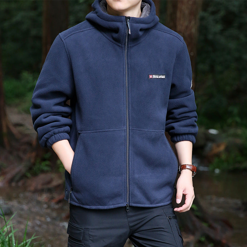 Herren Fleecejacke mit Kapuze Drune