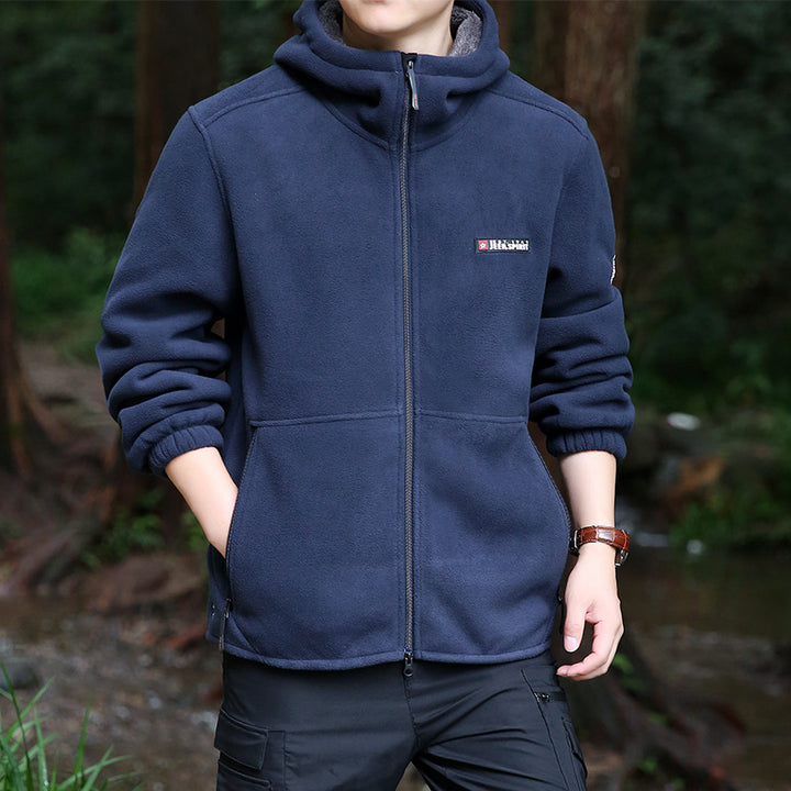 Herren Fleecejacke mit Kapuze Drune