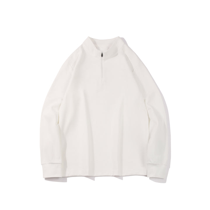 Herren Oversize Halbzip-Sweatshirt mit Stehkragen und seitlichen Reißverschlusstaschen Drune