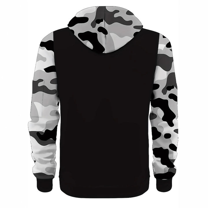 Herren Sportliche Kapuzenjacke mit Camouflage-Ärmeln Drune