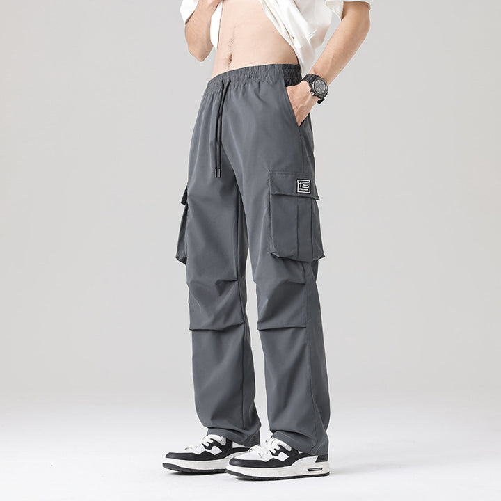 Herren Multifunktionale Cargo-Loungehose mit elastischem Tunnelzugbund, Mehrfachtaschen & verstellbarem Beinabschluss Drune