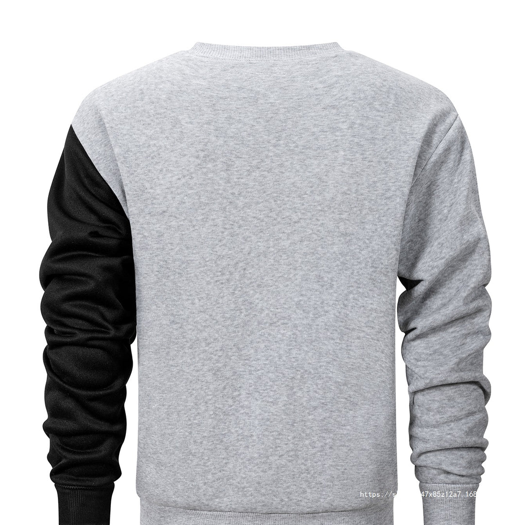 Herren Sweatshirt mit zweifarbiger Blockoptik, Rundhals & weichem Baumwoll‑Mix Drune